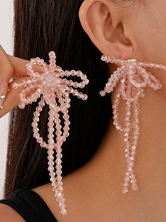 Vacation-Style Floral Tassel Earrings