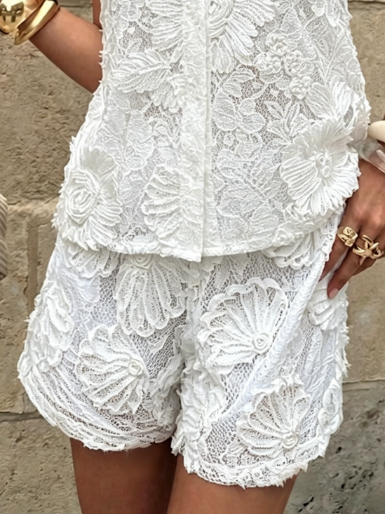Vacation Plain Straight Pants Shorts