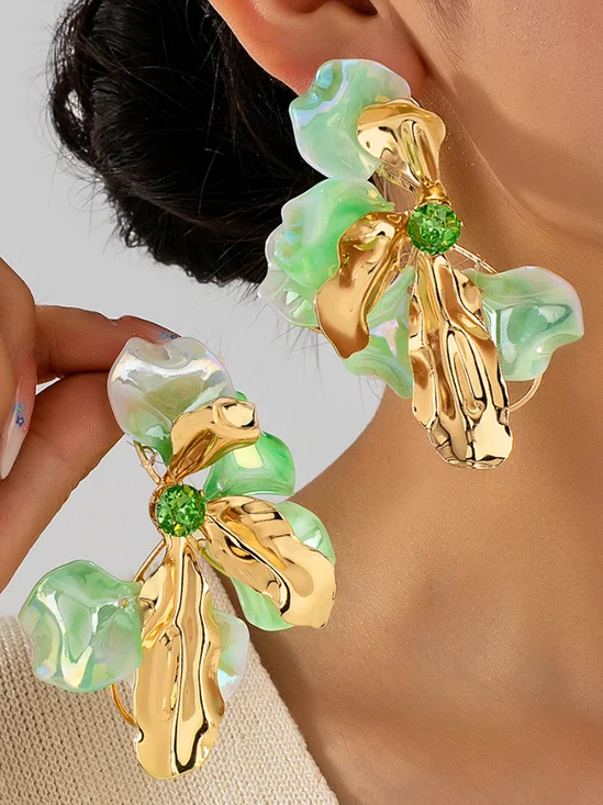 Iridescent Bow Drop Earrings