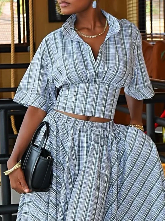 Urban Plaid Shirt Collar Shirt