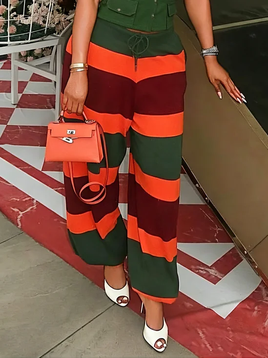 Casual Colorblock Loosen Bloomers