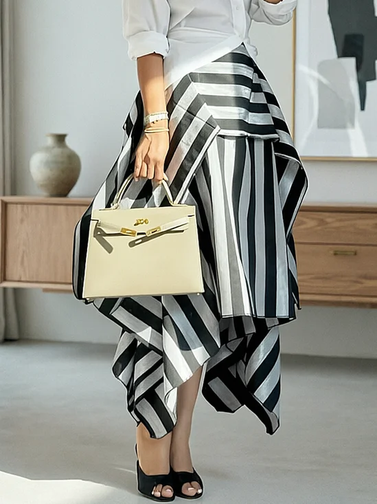 Urban Striped Maxi Skirt