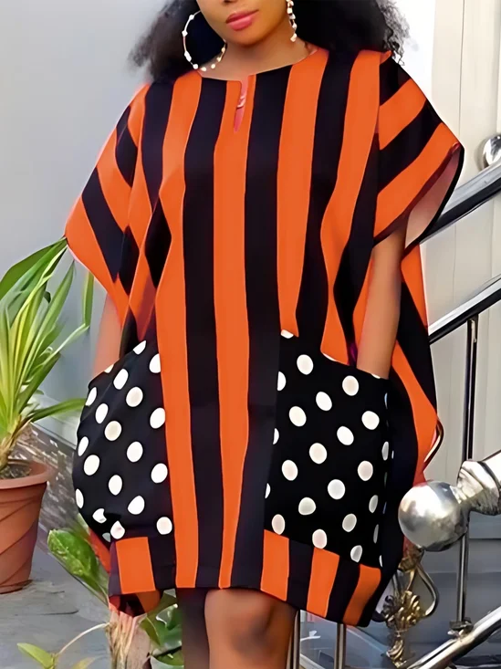 Casual Striped Printing Mini Dress