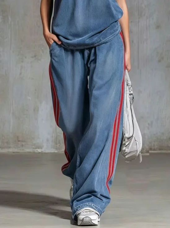 Denim Casual Distressing Jeans