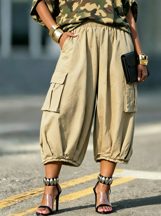 Casual Plain Cargo Pants