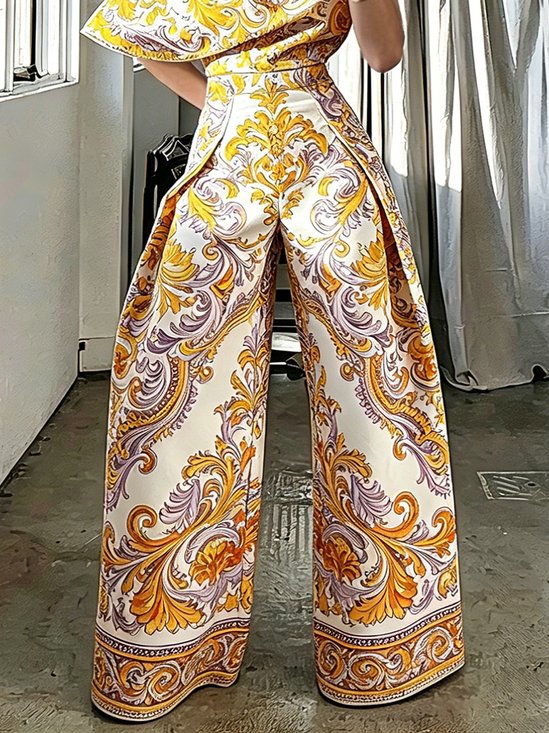 Urban Ethnic Printing Wide Leg Pants