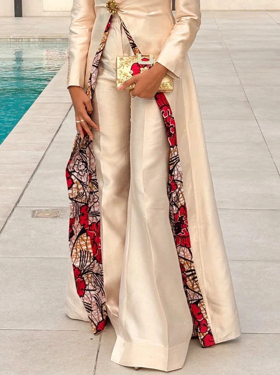 Elegant Plain Wide Leg Pants