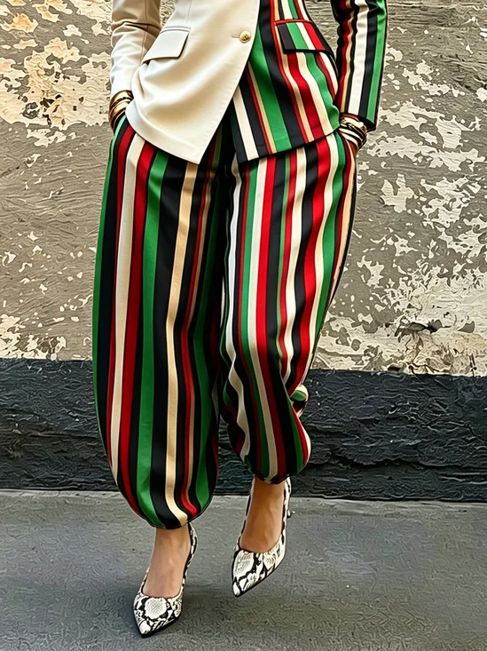 Urban Striped Printing Bloomers