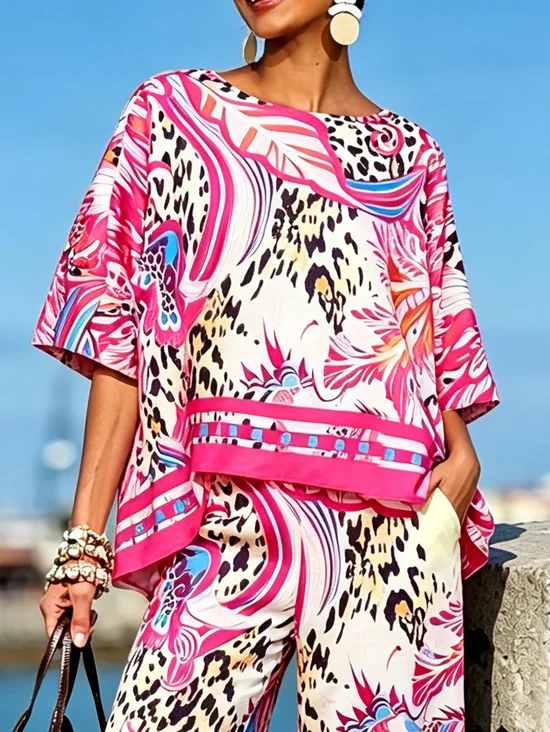 Vacation Leopard Printing Blouse