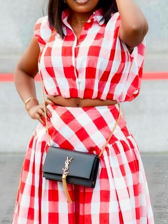 Urban Plaid Shirt Collar Shirt