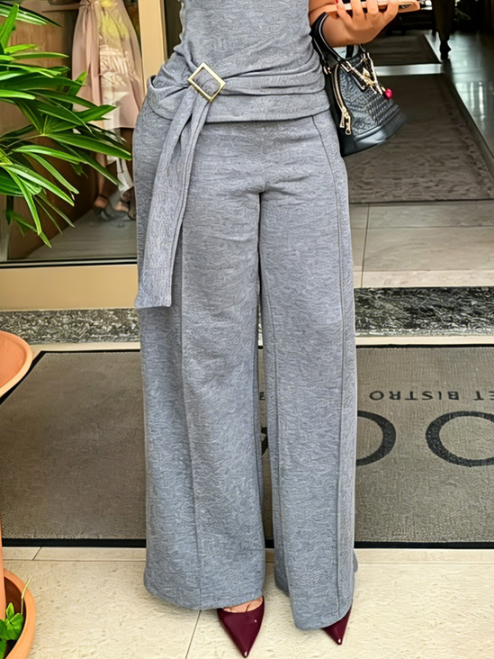 Casual Plain Straight Pants