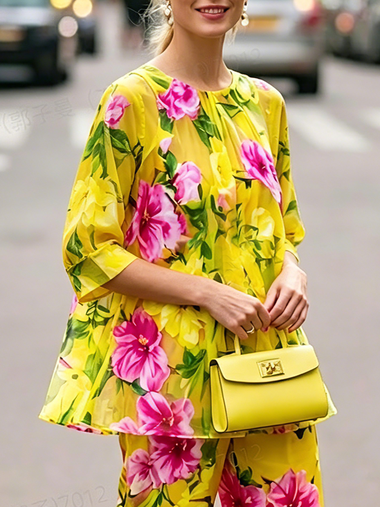 Urban Floral Printing Blouse