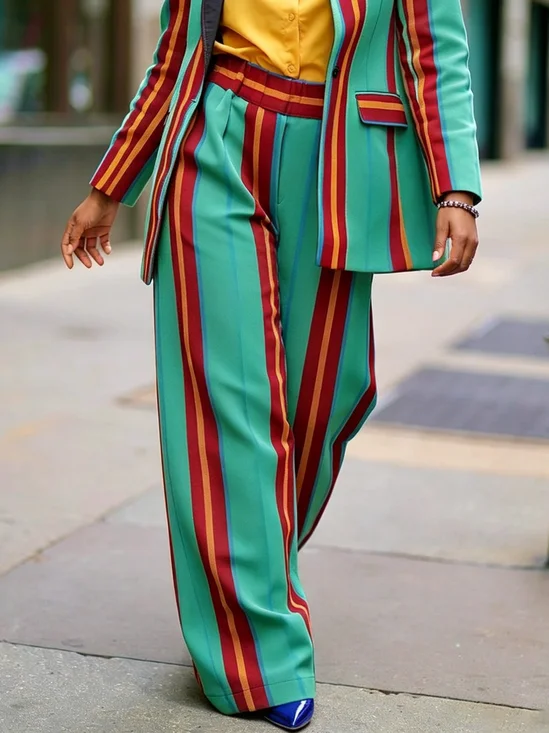 Urban Striped Straight Pants