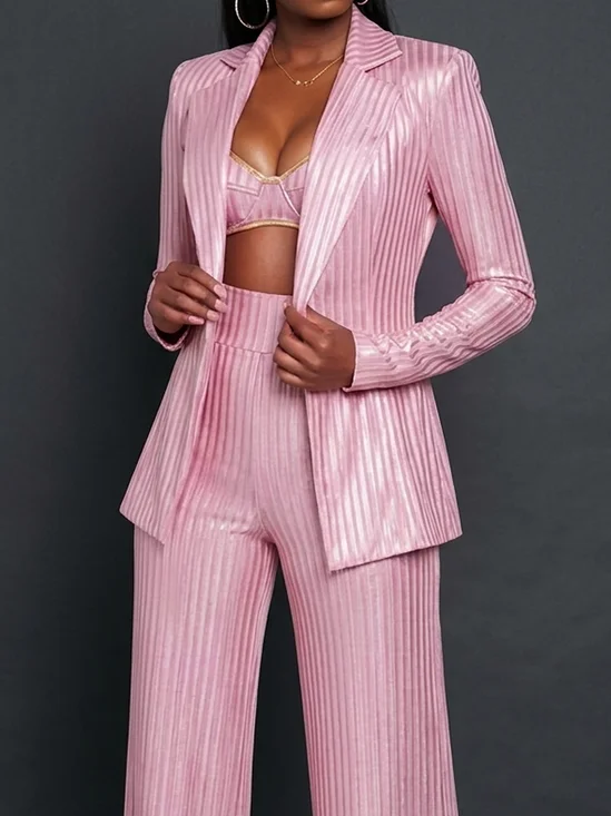 Urban Plain Lapel Collar Blazer