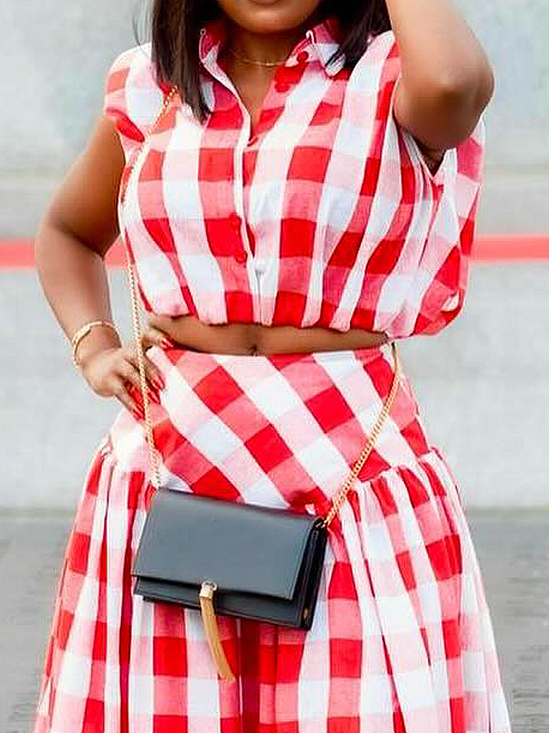 Urban Plaid Shirt Collar Shirt