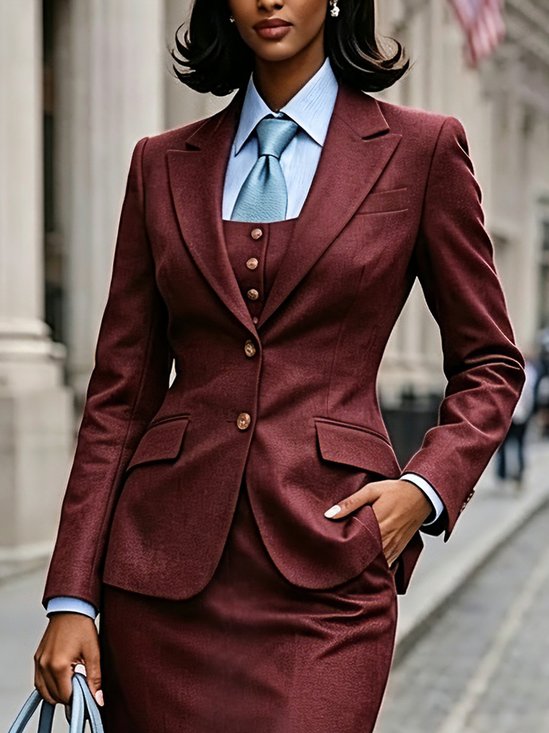 Urban Buttoned Floral Lapel Collar Blazer