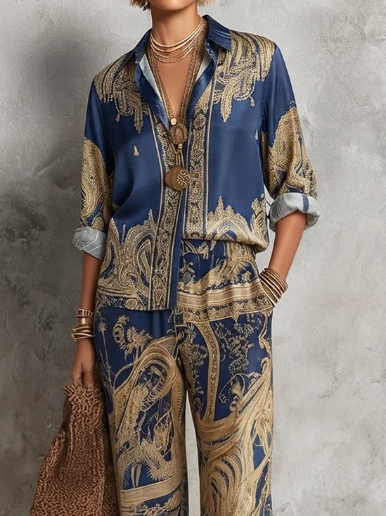 Vacation Ethnic Shirt Collar Shirt