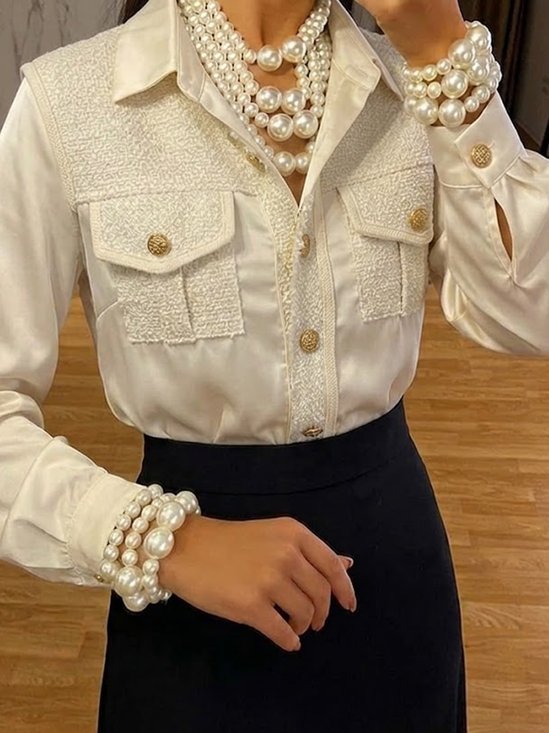 Urban Color Block Buttoned Split Joint Shirt