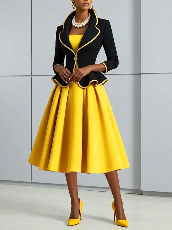 Elegant Plain Spaghetti Midi Dress