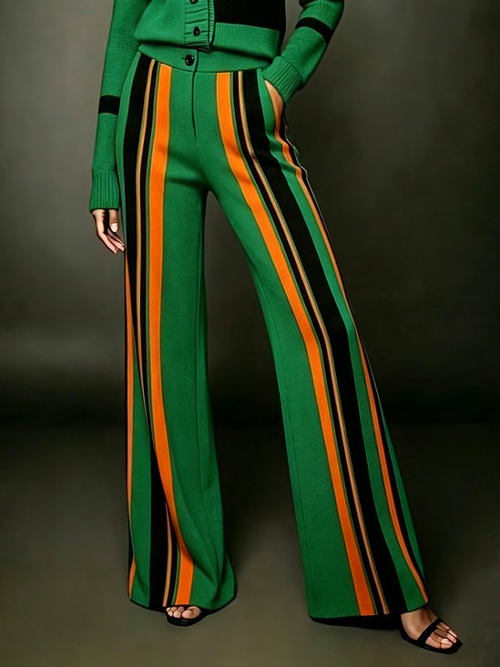 Urban Color Block Wide Leg Pants