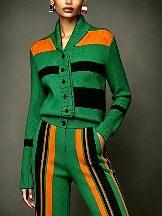 Urban Color Block Sweater Cardigan