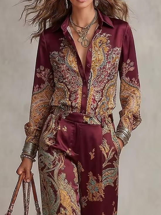 Urban Paisley Long Sleeve Shirt Collar Shirt