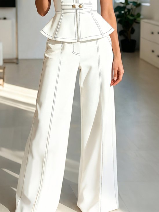 Urban Color Block Wide Leg Pants