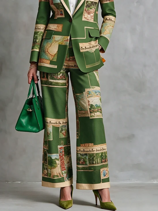 Loose Urban 3D Printing Straight Long Pants