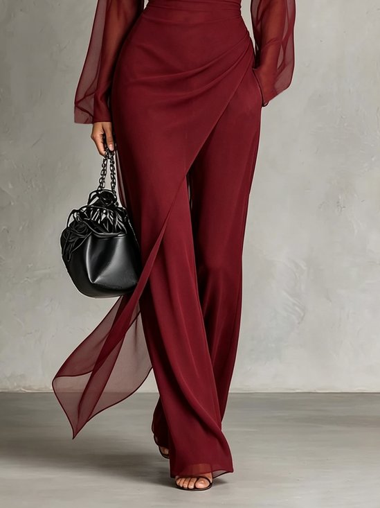 Elegant Plain Flare Pants