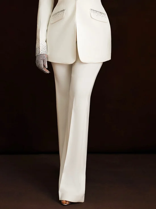 Elegant Plain Straight Pants