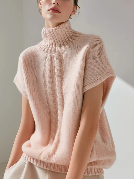 Casual Plain Loosen Turtleneck Sweater