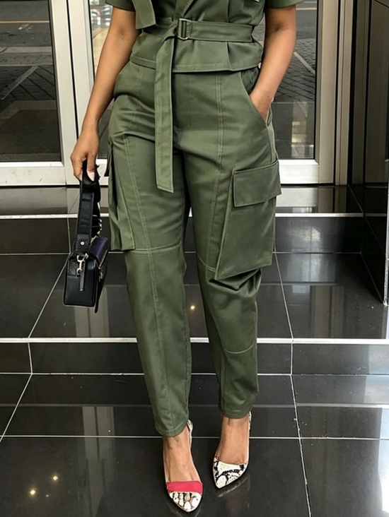 Urban Plain Pockets Cargo Pants