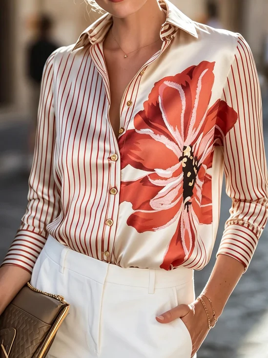 Regular Fit Urban Floral Shirt Collar Shirt