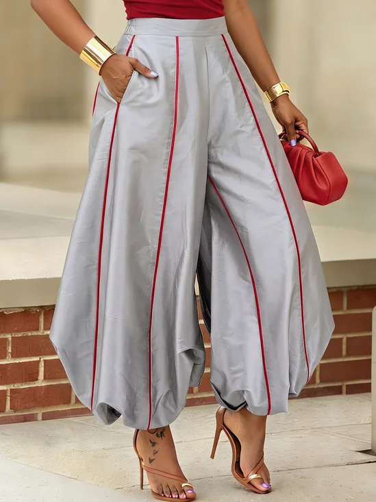 Casual Color Block Ruched Bloomers