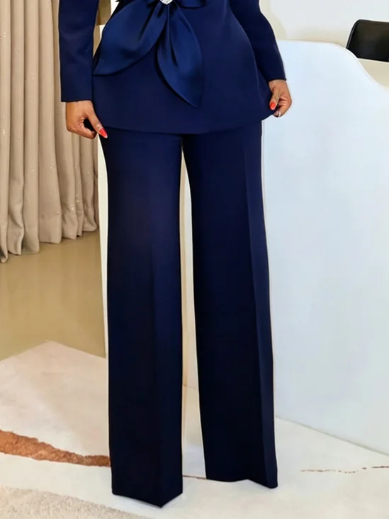 Elegant Plain Straight Pants
