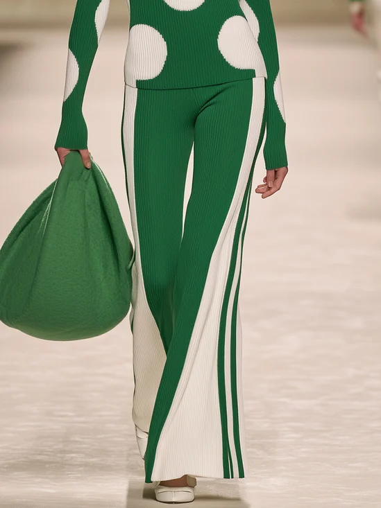 Urban Color Block Flare Sweater Pants