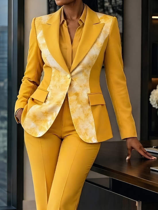 Urban Split Joint Abstract Lapel Collar Blazer