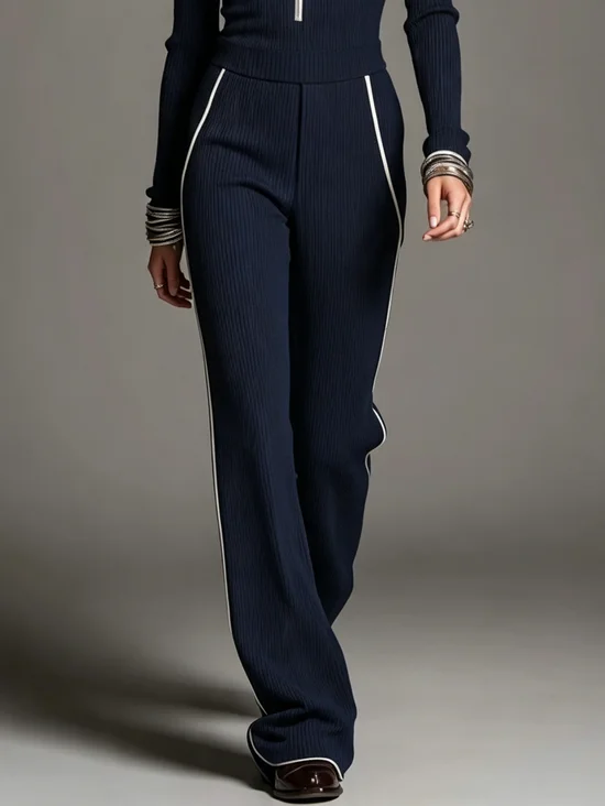 Casual Plain Straight Pants