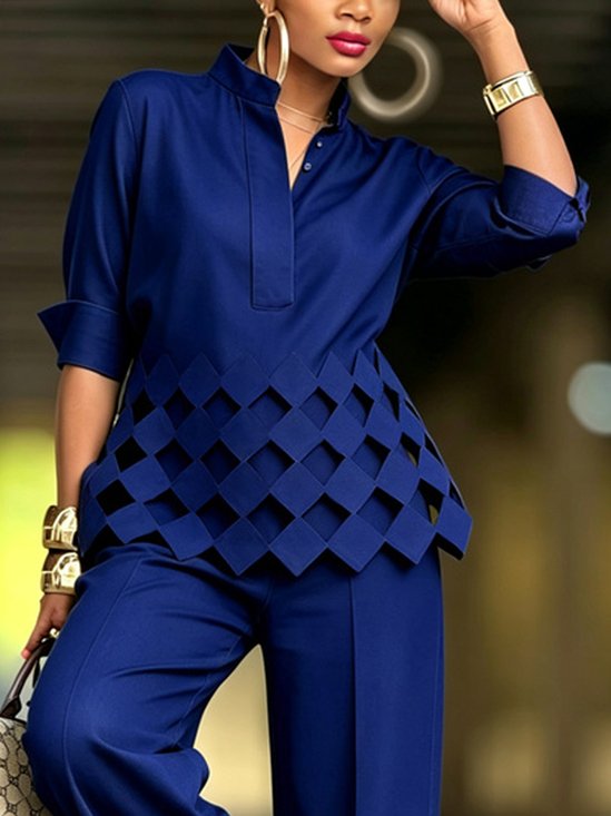 Urban Plain Devore Shirt Collar Loosen Shirt