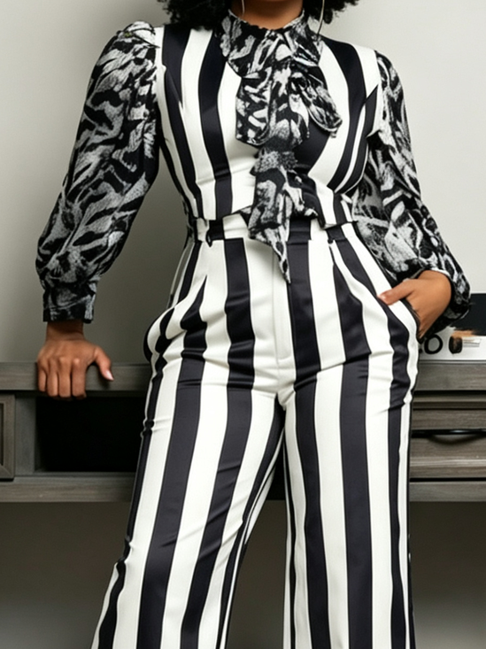 Regular Fit Urban Striped V Neck Sleeveless Vest