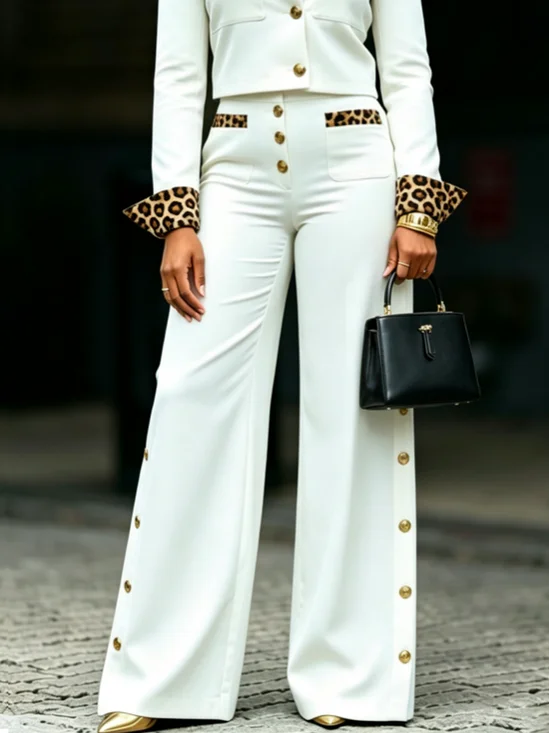 Regular Fit Urban Leopard Straight Long Pants