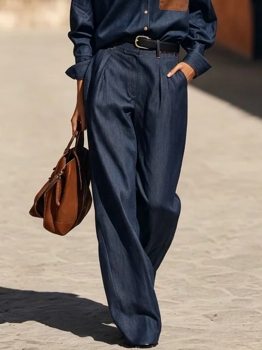 Loose Urban Plain Jeans With No Belt