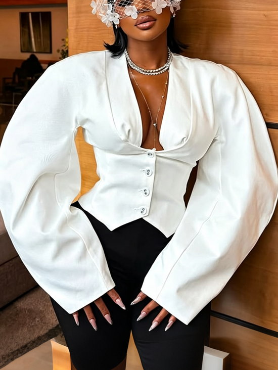 Elegant Plain Buttoned Shirt