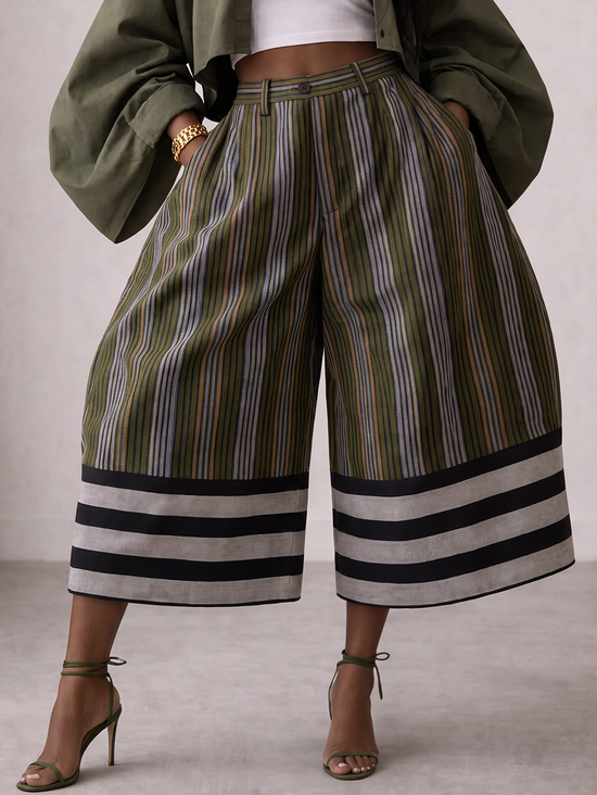 Casual Plaid Printing Baggy Pants