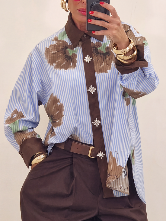 Urban Plaid Printing Shirt Collar Shirt