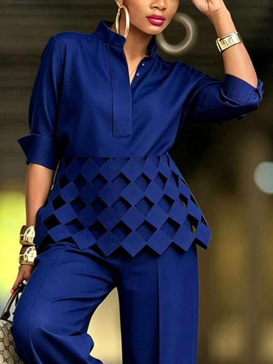 Urban Plain Devore Shirt Collar Loosen Shirt