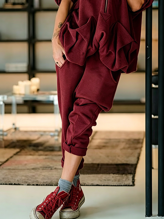 Casual Plain Harem Pants