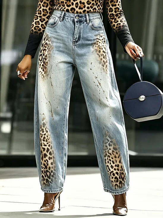 Denim Urban Leopard Regular Fit Jeans