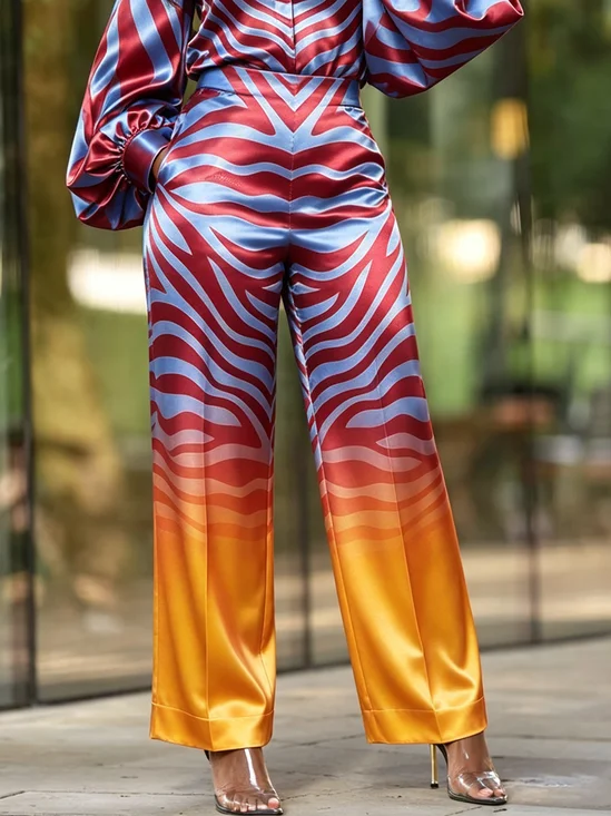 Urban Zebra Printing Long Straight Pants