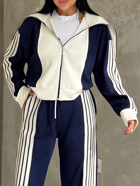 Casual Split Joint Color Block Jacket